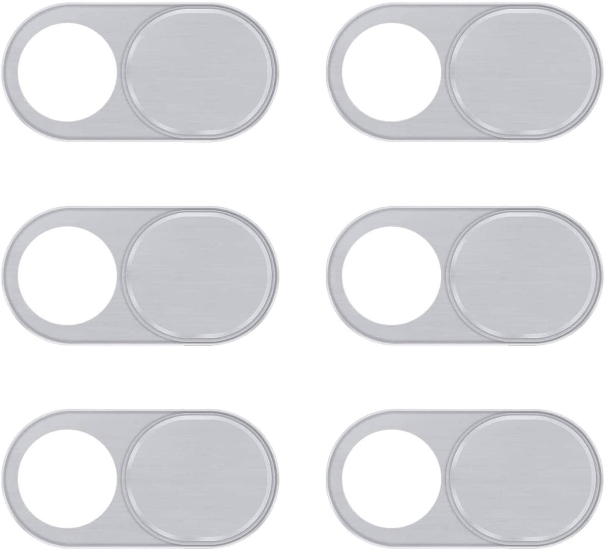 Silver Anti-Spy Privacy Camera Cover (6-Pack) - Laptops, Tablets, TVs, and Phones